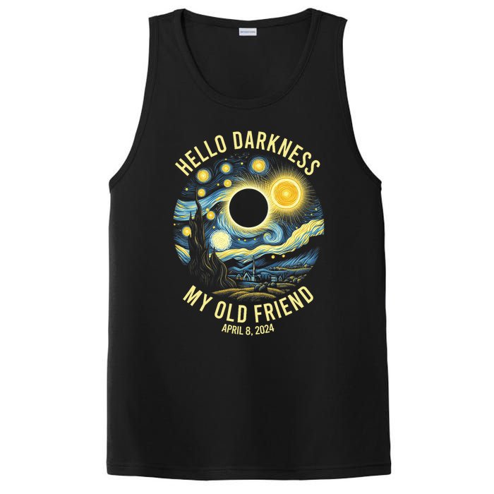 Hello Darkness My Old Friend Solar Eclipse April 8 2024 Vintage Design PosiCharge Competitor Tank