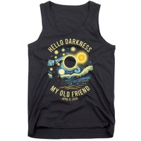 Hello Darkness My Old Friend Solar Eclipse April 8 2024 Vintage Design Tank Top