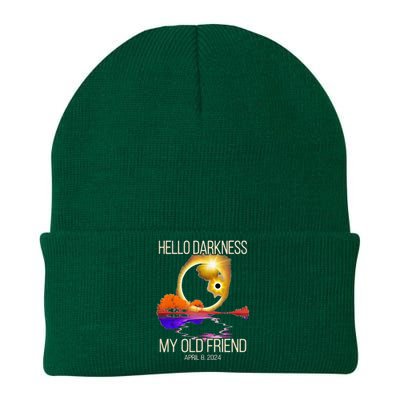 Hello Darkness My Old Friend Solar Eclipse April 08 2024 Knit Cap Winter Beanie