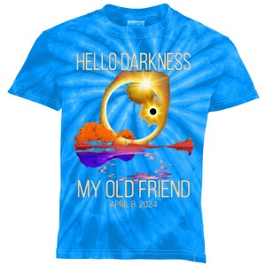 Hello Darkness My Old Friend Solar Eclipse April 08 2024 Kids Tie-Dye T-Shirt