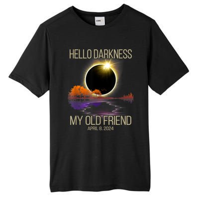 Hello Darkness My Old Friend Solar Eclipse April 08 2024 Tall Fusion ChromaSoft Performance T-Shirt