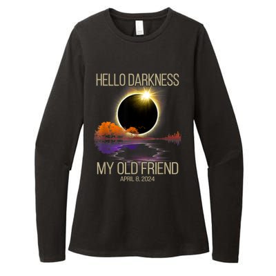 Hello Darkness My Old Friend Solar Eclipse April 08 2024 Womens CVC Long Sleeve Shirt