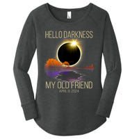 Hello Darkness My Old Friend Solar Eclipse April 08 2024 Women's Perfect Tri Tunic Long Sleeve Shirt