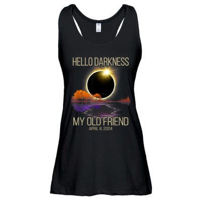 Hello Darkness My Old Friend Solar Eclipse April 08 2024 Ladies Essential Flowy Tank