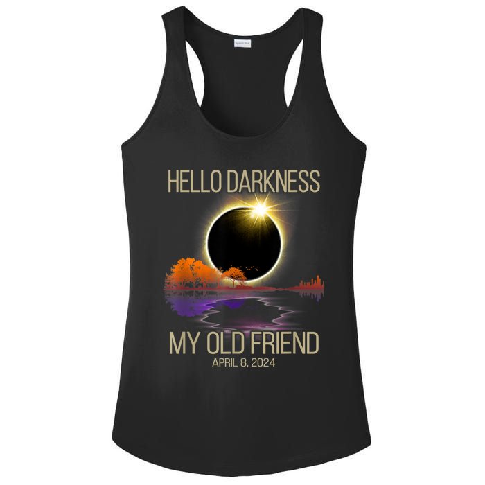 Hello Darkness My Old Friend Solar Eclipse April 08 2024 Ladies PosiCharge Competitor Racerback Tank