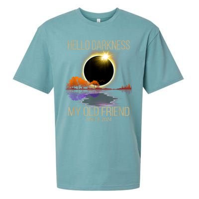 Hello Darkness My Old Friend Solar Eclipse April 08 2024 Sueded Cloud Jersey T-Shirt