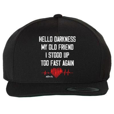 Hello Darkness My Old Friend I Stood Up Too Fast Again Pots Wool Snapback Cap