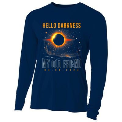 Hello Darkness My Old Friend Solar Eclipse April 08 2024 Solar Eclipse Now Cooling Performance Long Sleeve Crew
