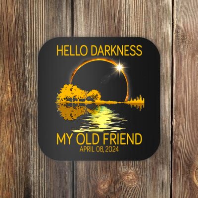 Hello Darkness My Old Friend Funny 2024 Solar Eclipse 4 8 24 Coaster