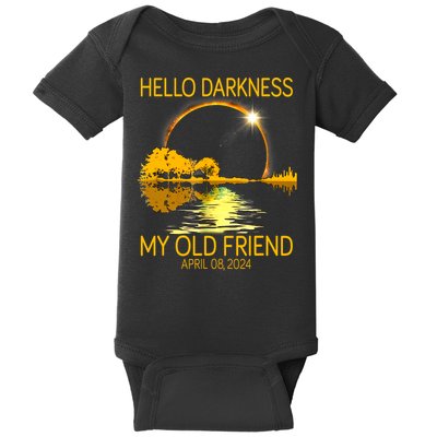Hello Darkness My Old Friend Funny 2024 Solar Eclipse 4 8 24 Baby Bodysuit