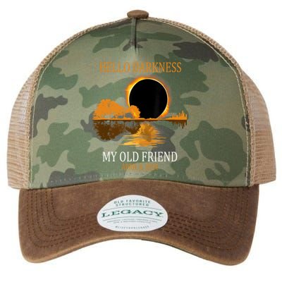 Hello Darkness My Old Friend Funny Total Solar Eclipse 2024 Legacy Tie Dye Trucker Hat