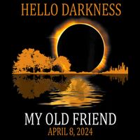 Hello Darkness My Old Friend Funny Total Solar Eclipse 2024 Full-Length Apron With Pockets