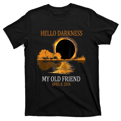 Hello Darkness My Old Friend Funny Total Solar Eclipse 2024 T-Shirt