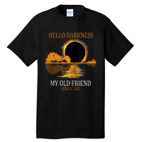 Hello Darkness My Old Friend Funny Total Solar Eclipse 2024 Tall T-Shirt