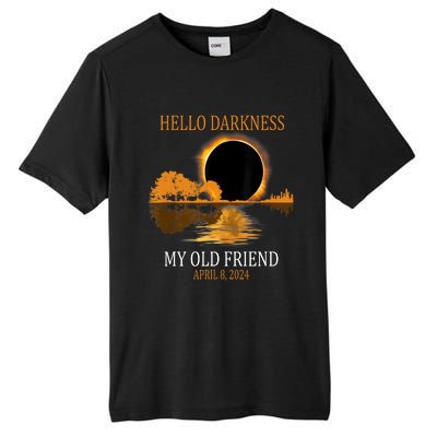 Hello Darkness My Old Friend Funny Total Solar Eclipse 2024 Tall Fusion ChromaSoft Performance T-Shirt