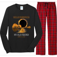 Hello Darkness My Old Friend Funny Total Solar Eclipse 2024 Long Sleeve Pajama Set