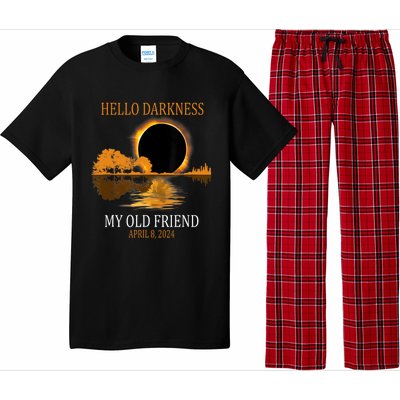 Hello Darkness My Old Friend Funny Total Solar Eclipse 2024 Pajama Set