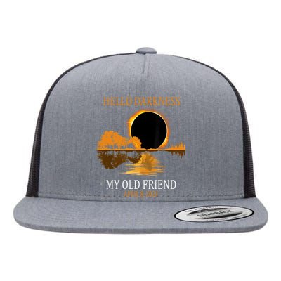 Hello Darkness My Old Friend Funny Total Solar Eclipse 2024 Flat Bill Trucker Hat