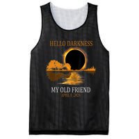 Hello Darkness My Old Friend Funny Total Solar Eclipse 2024 Mesh Reversible Basketball Jersey Tank