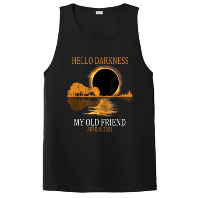 Hello Darkness My Old Friend Funny Total Solar Eclipse 2024 PosiCharge Competitor Tank