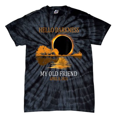 Hello Darkness My Old Friend Funny Total Solar Eclipse 2024 Tie-Dye T-Shirt