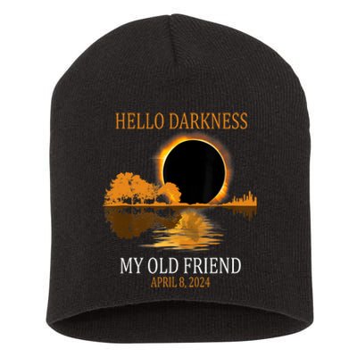 Hello Darkness My Old Friend Funny Total Solar Eclipse 2024 Short Acrylic Beanie