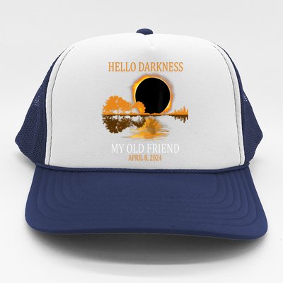 Hello Darkness My Old Friend Funny Total Solar Eclipse 2024 Trucker Hat