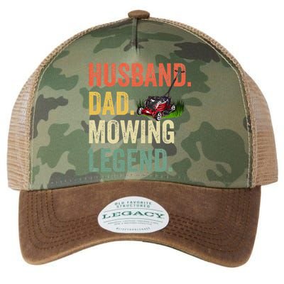 Husband Dad Mowing Legend Lawn Care Gardener Father Funny Legacy Tie Dye Trucker Hat