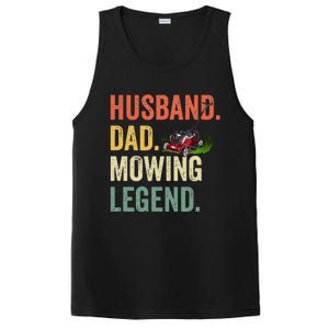 Husband Dad Mowing Legend Lawn Care Gardener Father Funny PosiCharge Competitor Tank