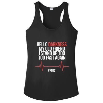 Hello Darkness My Old Friend I Stood Up Too Fast Again Ladies PosiCharge Competitor Racerback Tank