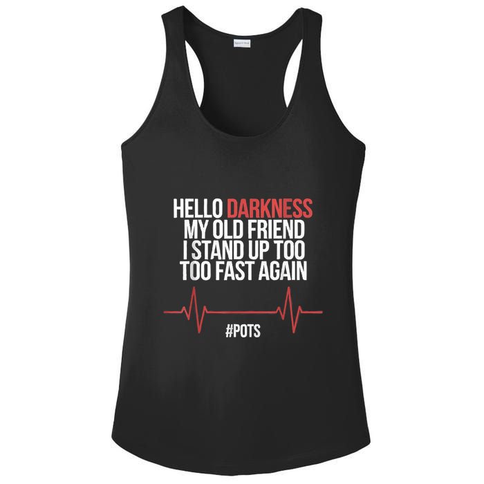 Hello Darkness My Old Friend I Stood Up Too Fast Again Ladies PosiCharge Competitor Racerback Tank