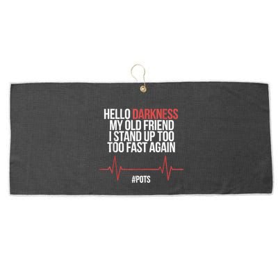 Hello Darkness My Old Friend I Stood Up Too Fast Again Large Microfiber Waffle Golf Towel