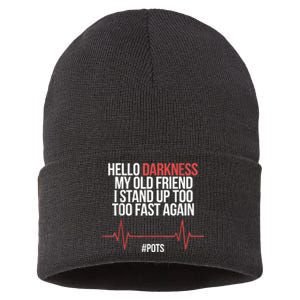 Hello Darkness My Old Friend I Stood Up Too Fast Again Sustainable Knit Beanie