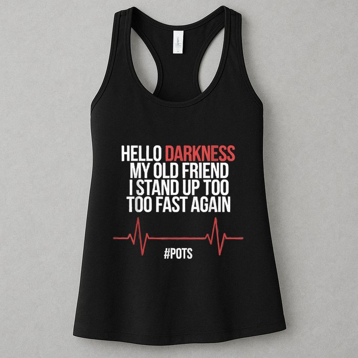 Hello Darkness My Old Friend I Stood Up Too Fast Again Womens Tank Top
