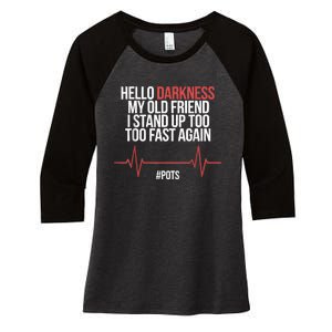 Hello Darkness My Old Friend I Stood Up Too Fast Again Women's Tri-Blend 3/4-Sleeve Raglan Shirt