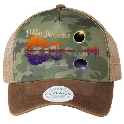 Hello Darkness My Old Friend Solar Eclipse Trending Design Legacy Tie Dye Trucker Hat