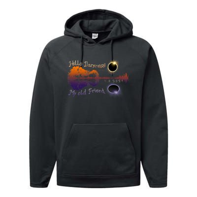 Hello Darkness My Old Friend Solar Eclipse Trending Design Performance Fleece Hoodie