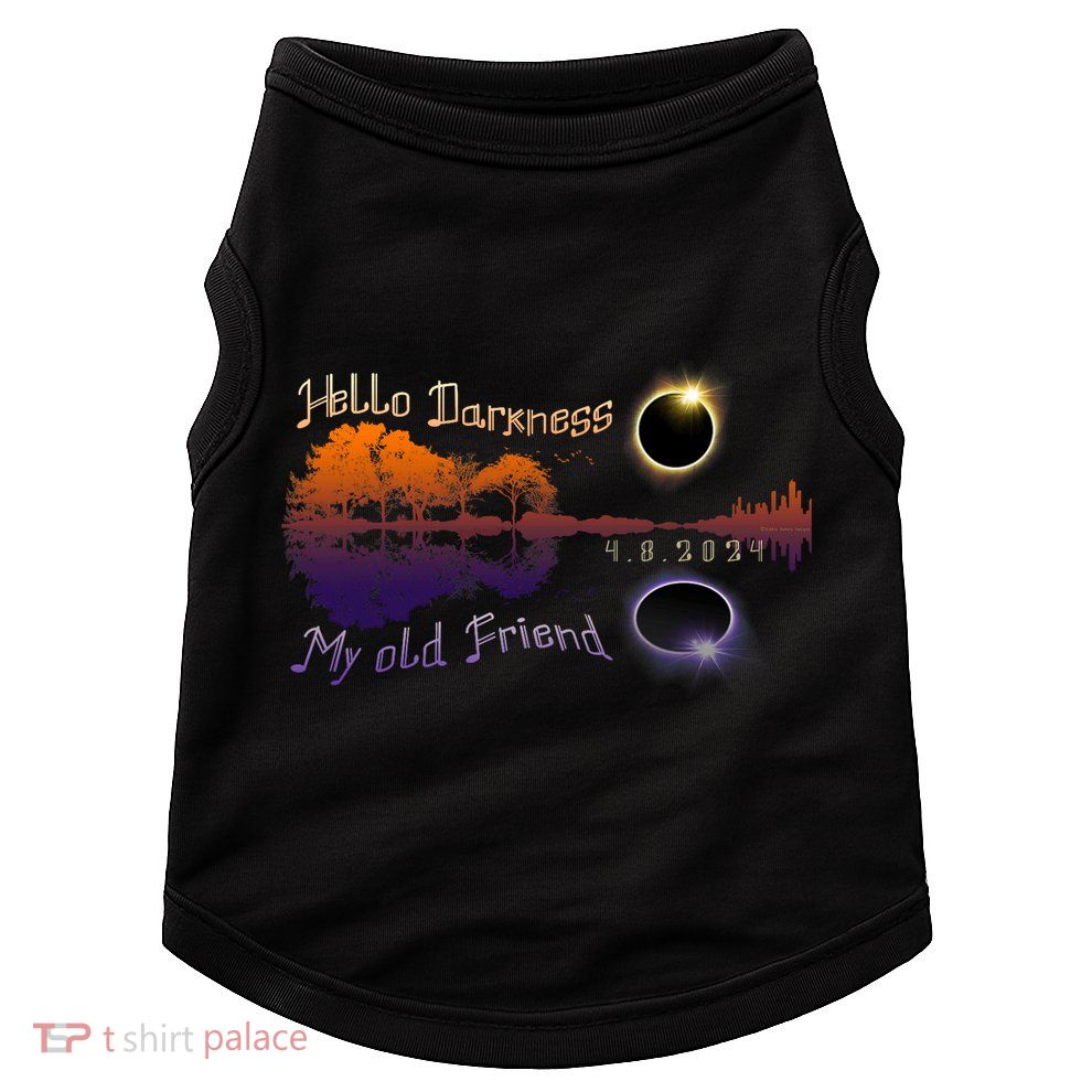 Hello Darkness My Old Friend Solar Eclipse Trending Design Doggie Tank