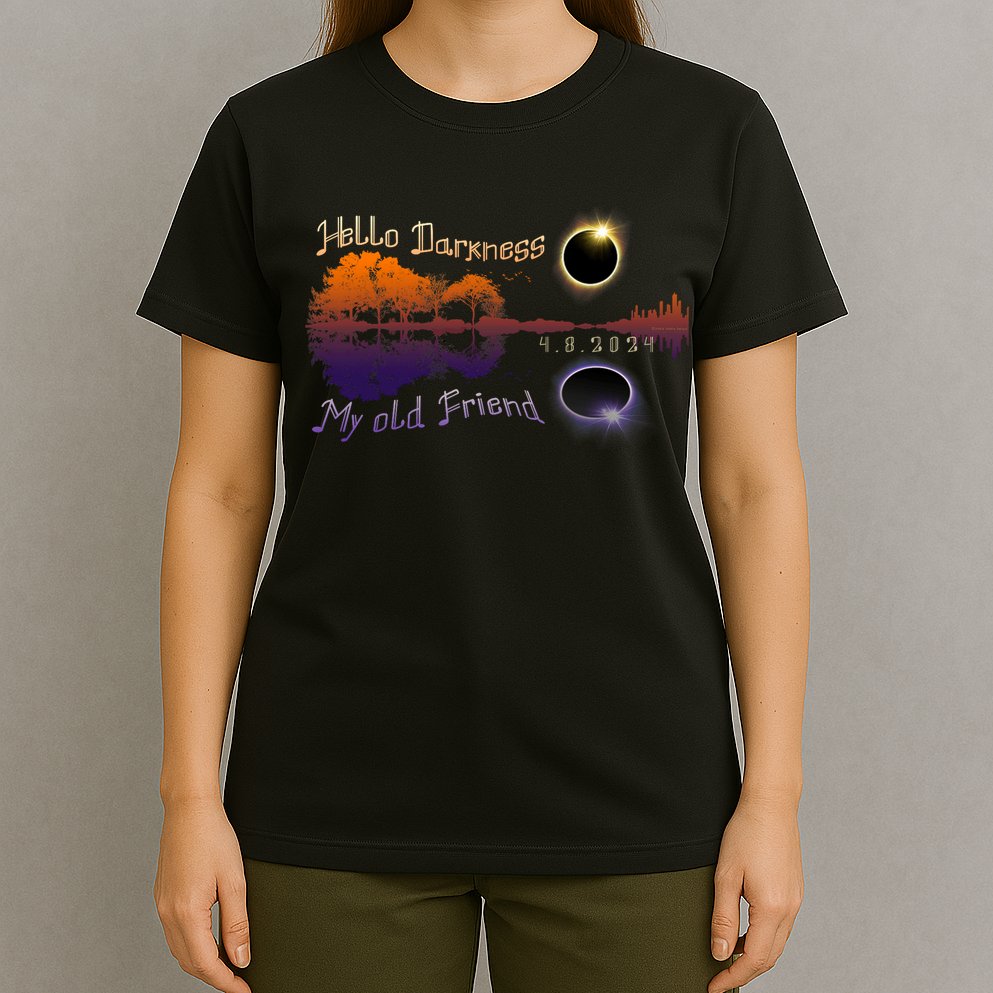 Hello Darkness My Old Friend Solar Eclipse Trending Design T-Shirt