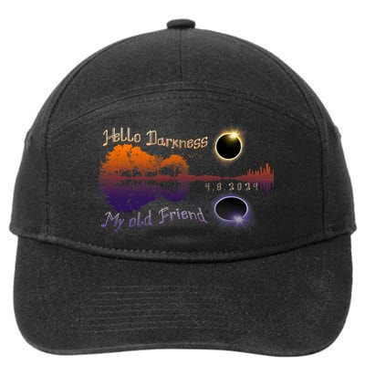 Hello Darkness My Old Friend Solar Eclipse Trending Design 7-Panel Snapback Hat