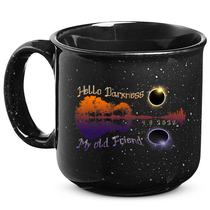 Hello Darkness My Old Friend Solar Eclipse Trending Design 15oz Campfire Ceramic Mug