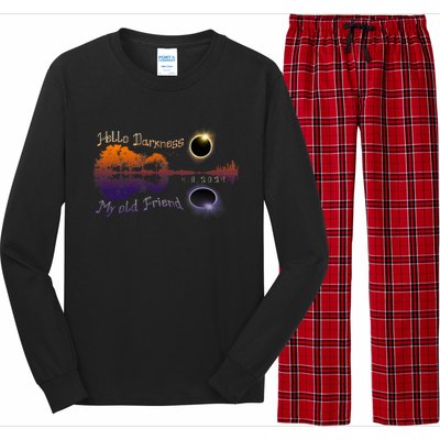 Hello Darkness My Old Friend Solar Eclipse Trending Design Long Sleeve Pajama Set