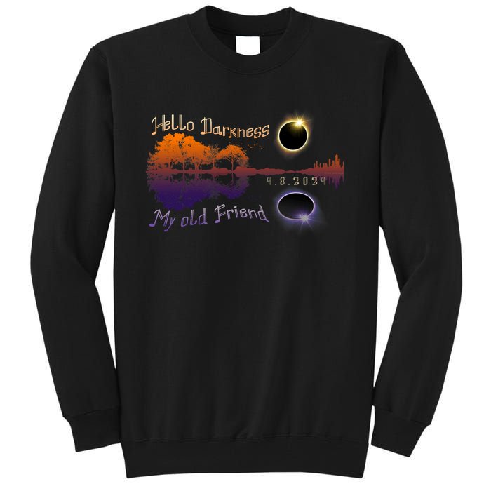 Hello Darkness My Old Friend Solar Eclipse Trending Design Tall Sweatshirt