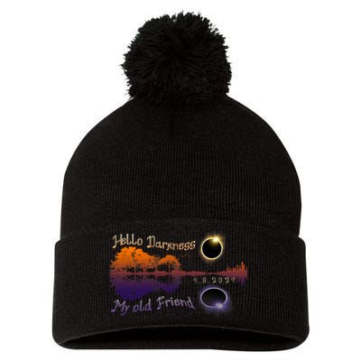 Hello Darkness My Old Friend Solar Eclipse Trending Design Pom Pom 12in Knit Beanie