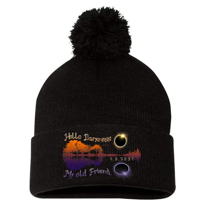 Hello Darkness My Old Friend Solar Eclipse Trending Design Pom Pom 12in Knit Beanie