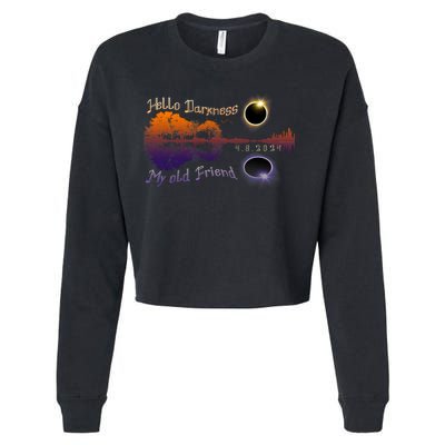 Hello Darkness My Old Friend Solar Eclipse Trending Design Cropped Pullover Crew