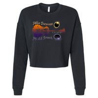 Hello Darkness My Old Friend Solar Eclipse Trending Design Cropped Pullover Crew