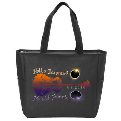 Hello Darkness My Old Friend Solar Eclipse Trending Design Zip Tote Bag