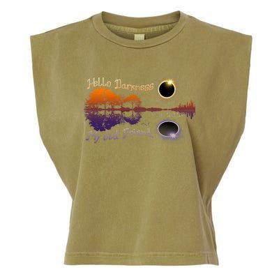 Hello Darkness My Old Friend Solar Eclipse Trending Design Garment-Dyed Women's Muscle Tee