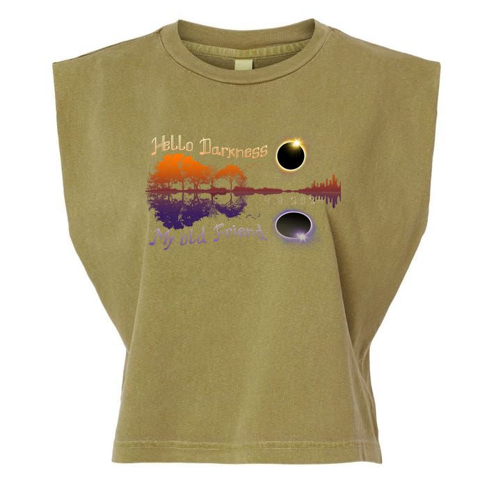 Hello Darkness My Old Friend Solar Eclipse Trending Design Garment-Dyed Women's Muscle Tee